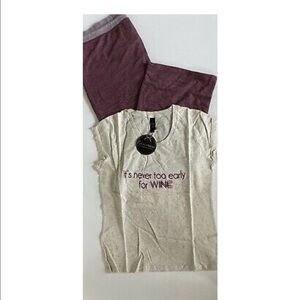 It’s Never Too Early For Wine Pajamas NWT medium